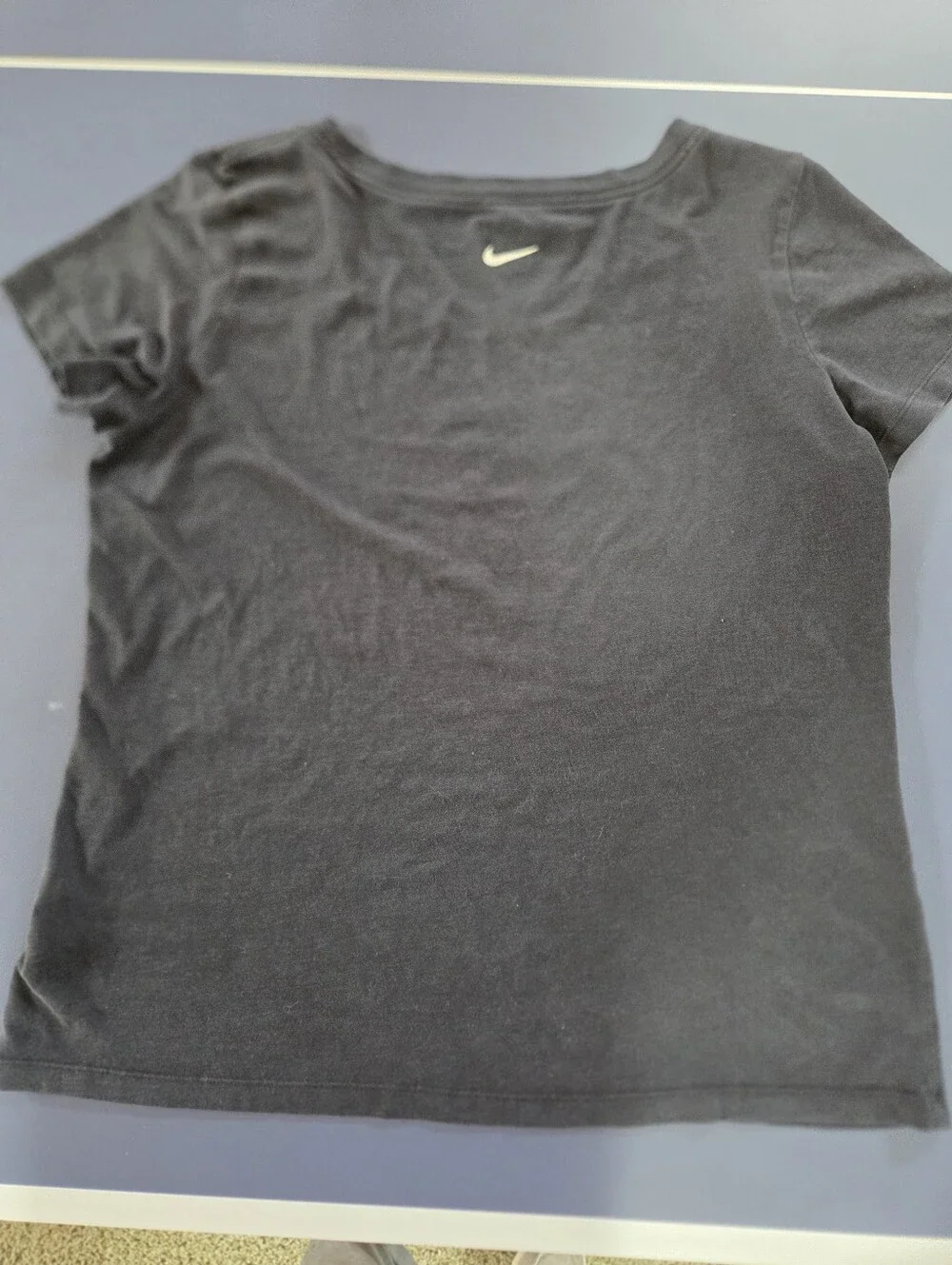Nike Women's Large Dark Grey Tee with White Script Logo